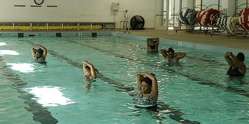 Water Aerobics, veterans in pool